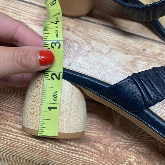 Dear Frances Blue Leather Chunky Heel Clear Sandal Size 39 US 9 Scrunch Mule - Picture 11 of 11